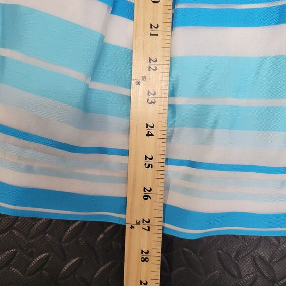 Lilly Pulitzer Blossom Dress Turquoise Wrapping Stripe Silk Size 4 Blue White - Picture 8 of 10